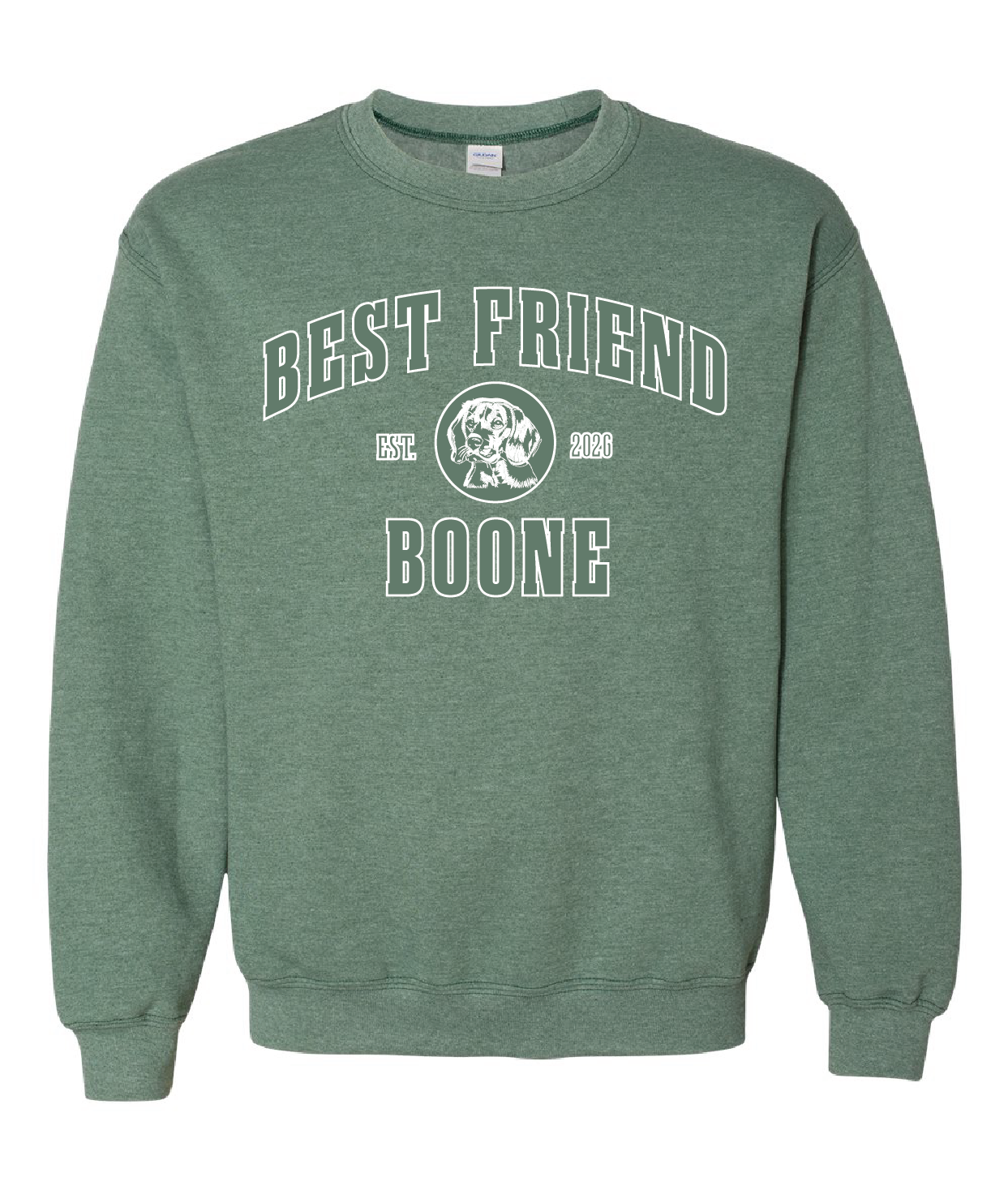 Green Sweatshirt  Light Letters